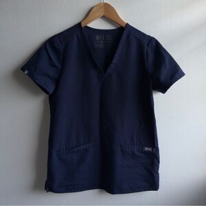 Figs Deep Blue V-Neck Scrub Top